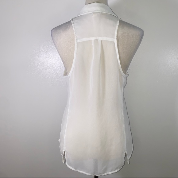 We the Free sleeveless sheer racerback button up blouse size S white - Picture 4 of 7